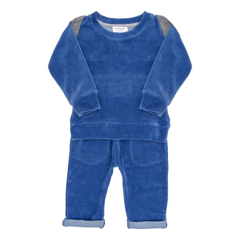 Petit Boom Kadife Set İndigo