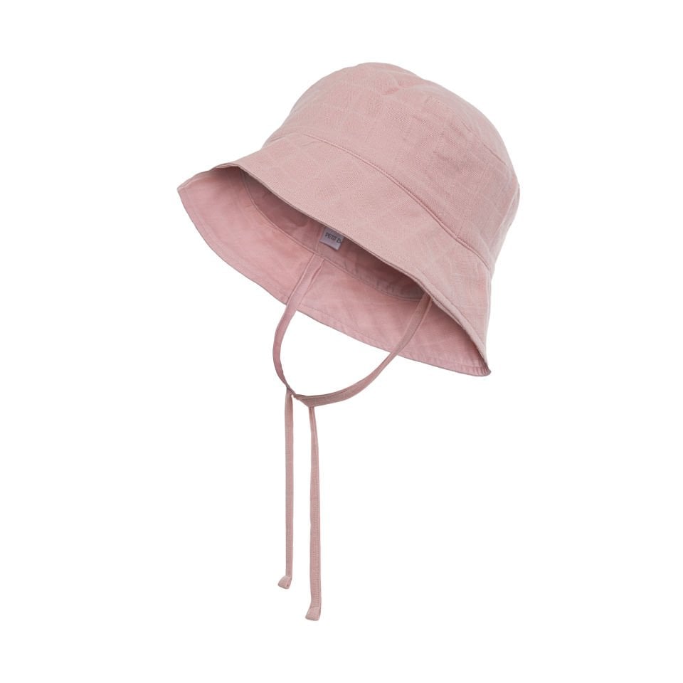 Bebek Müslin Bağlamalı Şapka Pembe