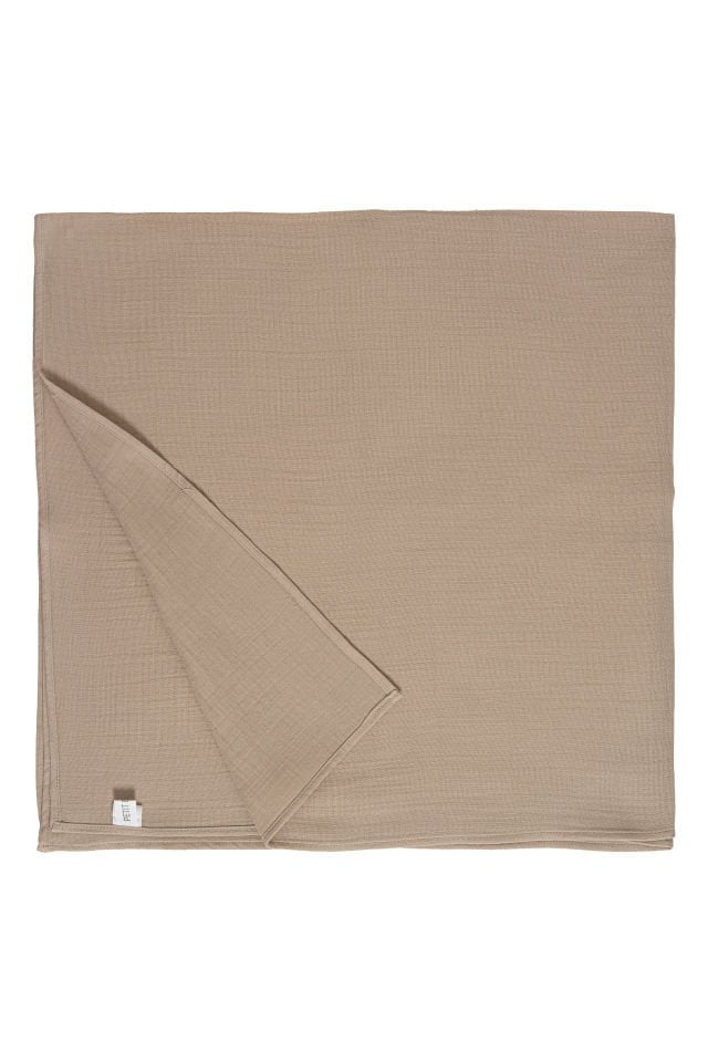 %100 Pamuk Çift Katlı Muslin Bebek Örtüsü Krem 100x100 cm