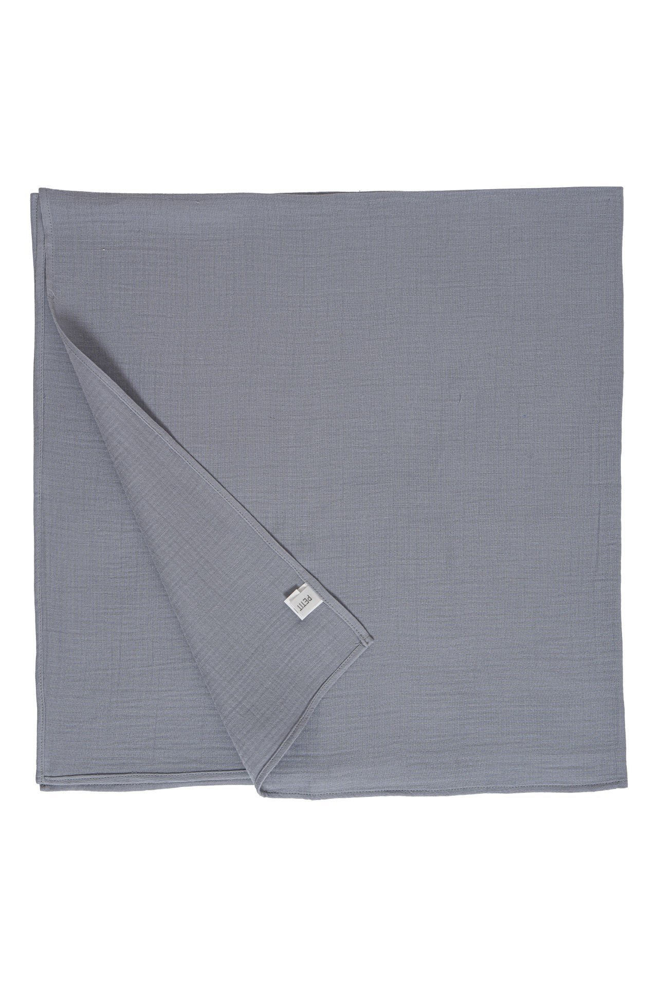 %100 Pamuk Çift Katlı Muslin Bebek Örtüsü Gri 100x100 cm