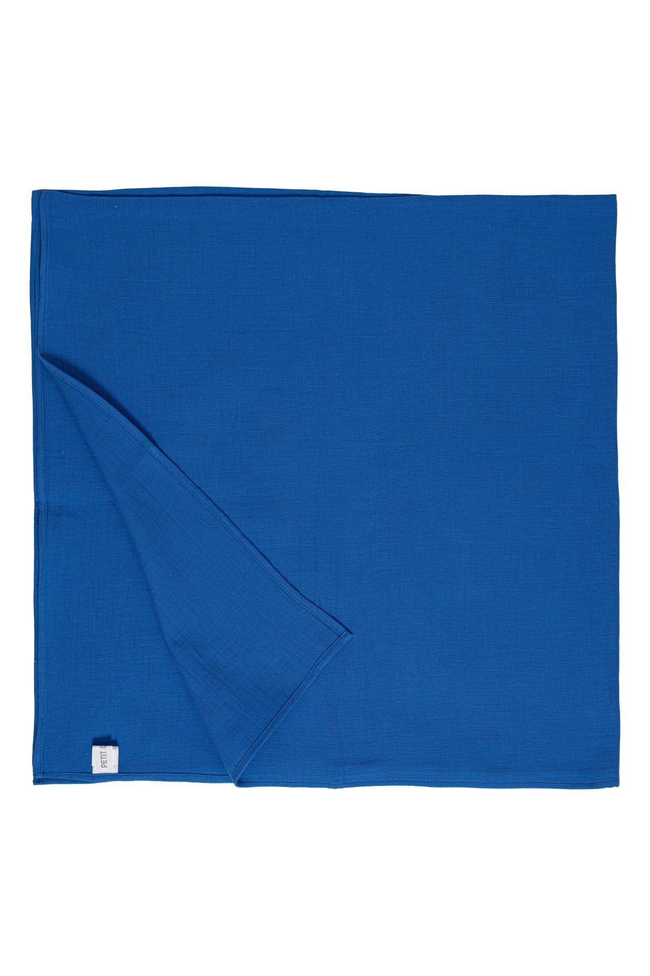 %100 Pamuk Çift Katlı Muslin Bebek Örtüsü Mavi 100x100 cm