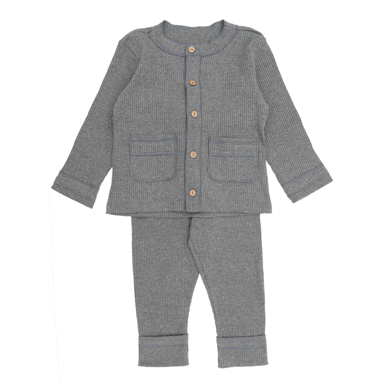 Kaşkorse Fitilli Takım Set Koyu Gri