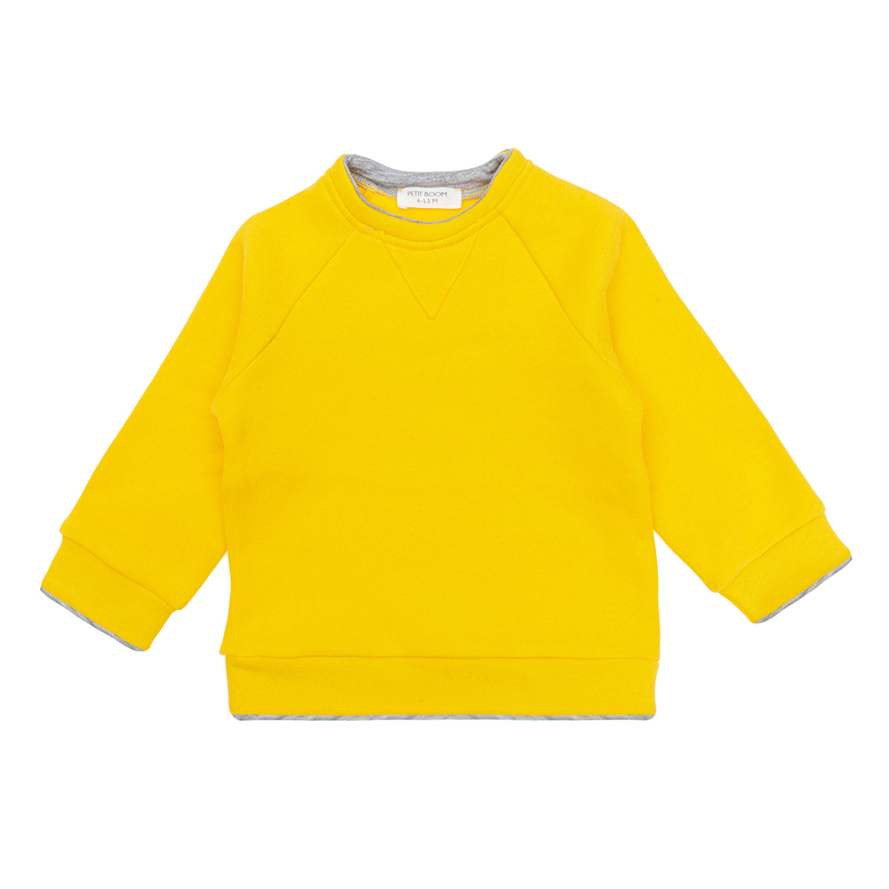 Kontrast Şardonlu Sweatshirt Sarı