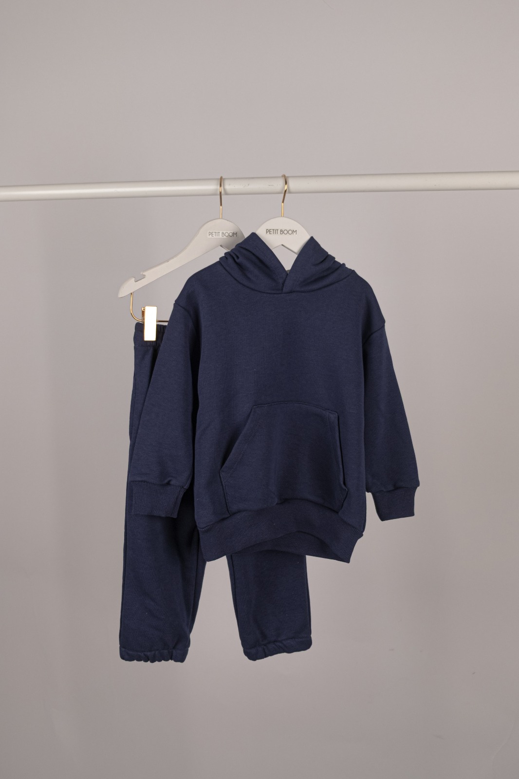 Pamuklu Kapüşonlu Eşofman Lacivert